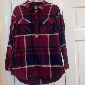 Eddie Bauer tunic pull over flannel